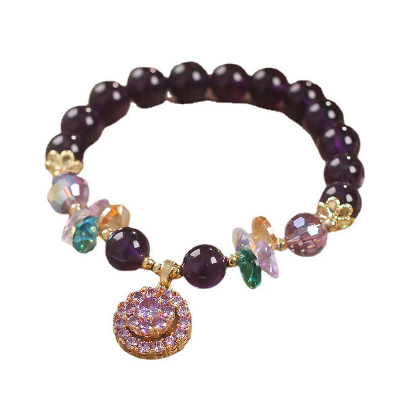 Amethyst Green Crystal Citrine White Crystal Spiritual Awareness Bracelet