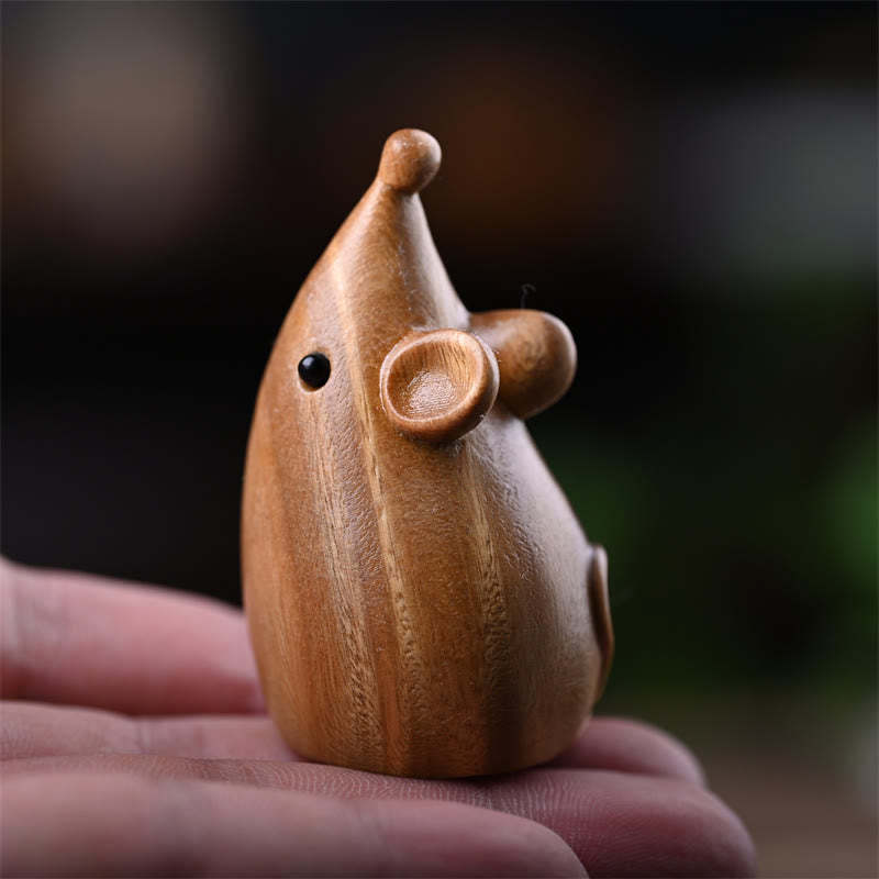 Small Cat Mouse Green Sandalwood African Red Rosewood Peace Home Decoration