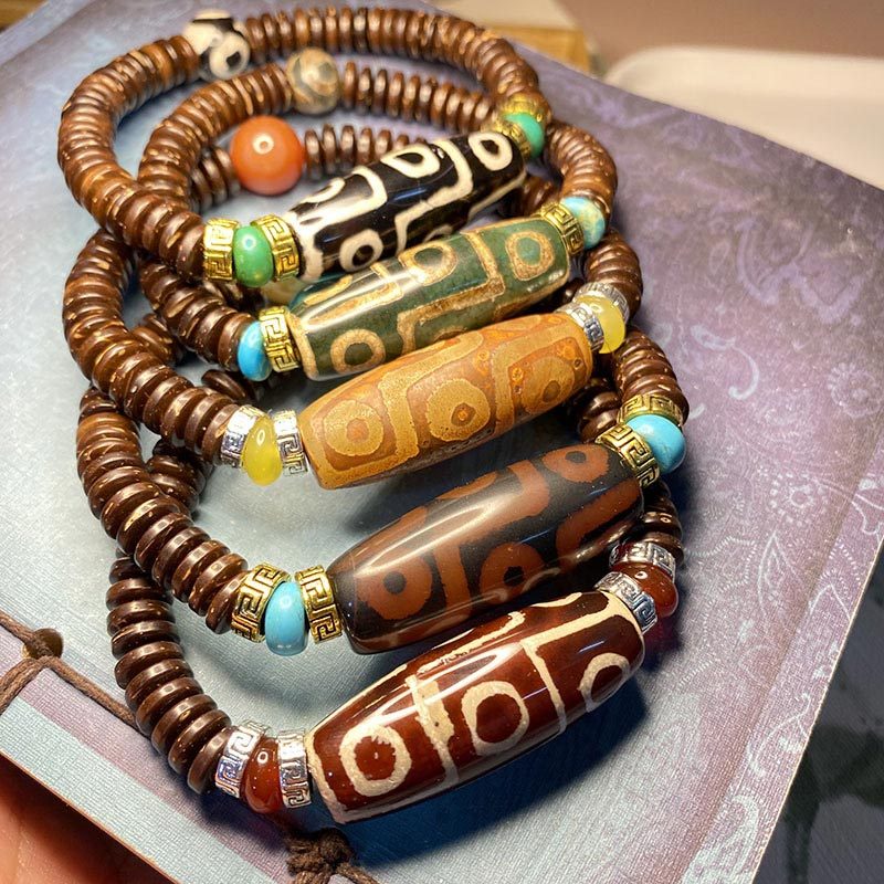 Tibetan Nine-Eye Dzi Bead Wealth Bracelet