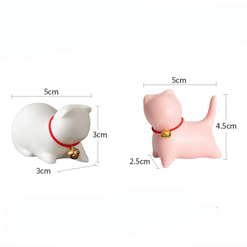 Mini Cute Standing Lying Cat Tea Pet Ceramic Home Desk Figurine Decoration