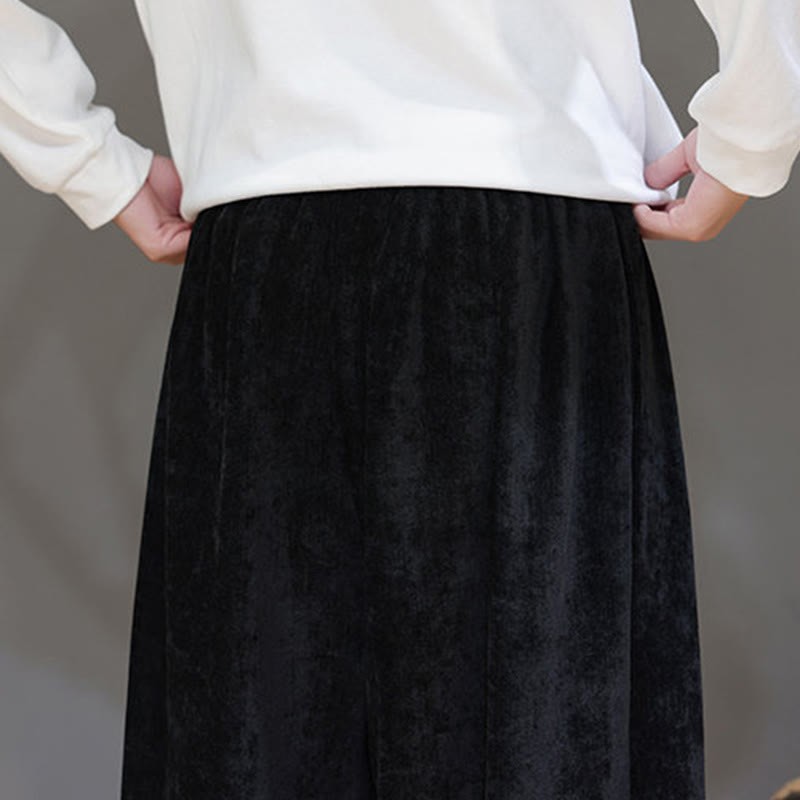 Fall Winter Men's Drawstring Chenille Harem Pants With Pockets