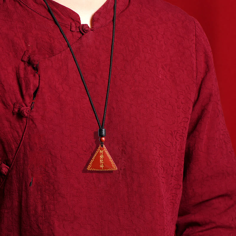 Cinnabar Amitabha Calm Necklace Pendant