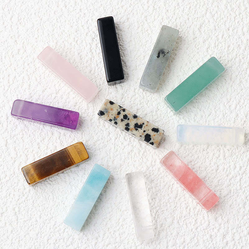 Various Rectangular Crystal Amethyst Green Aventurine Healing Necklace Pendant