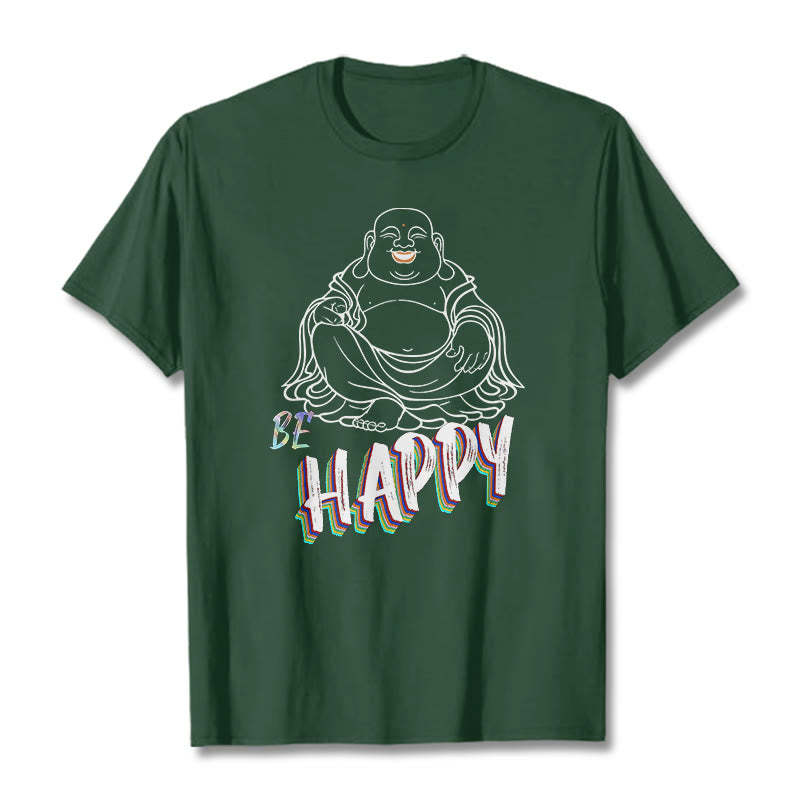 BE HAPPY Laughing mystic zen Tee T-shirt