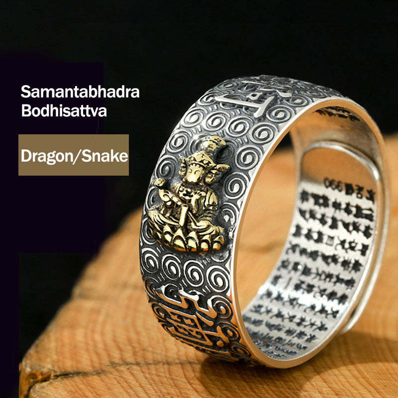 Chinese Zodiac Natal mystic zen Wealth Luck Adjustable Ring