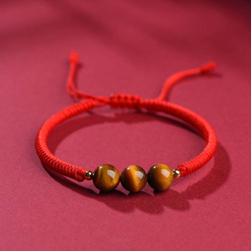 Handmade Tiger Eye Bead Luck Protection Rope Bracelet