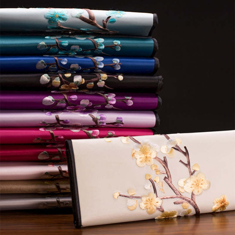 Plum Bossom Su Embroidery Journey Shopping Long Purse Handbag
