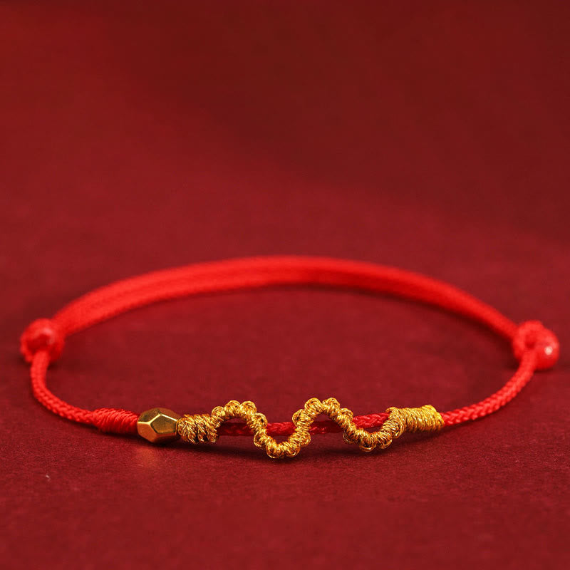 999 Gold Year of the Snake Handmade Luck Strength?Braided Bracelet Anklet