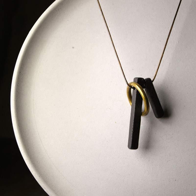 Zen Circle Ebony Wood Enlightenment Necklace Pendant