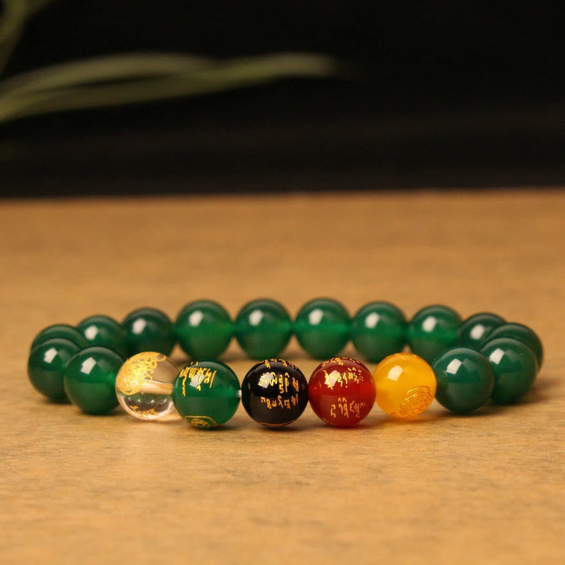 Five Elements God of Wealth Various Agate Crystal Wealth Bracelet