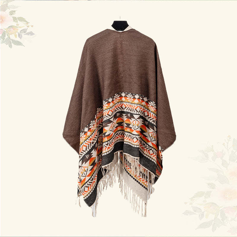 Tibetan Shawl Colorful Geometry Winter Cozy Travel Scarf Wrap