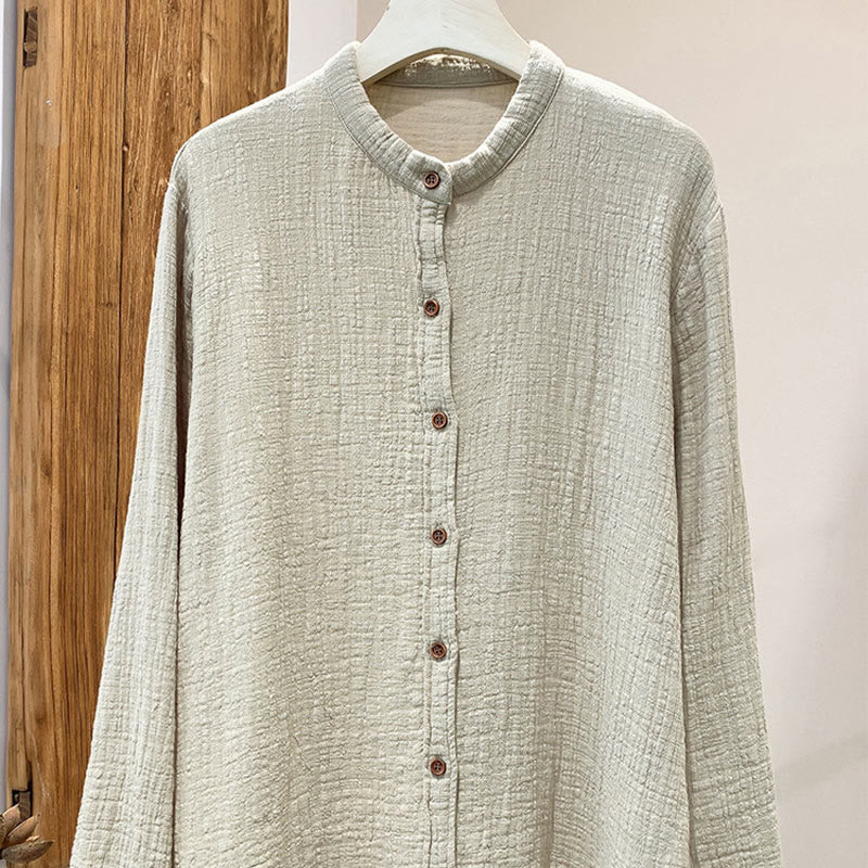 Literary Artistic Double-Layered Sand Wash Cotton Linen Clothing