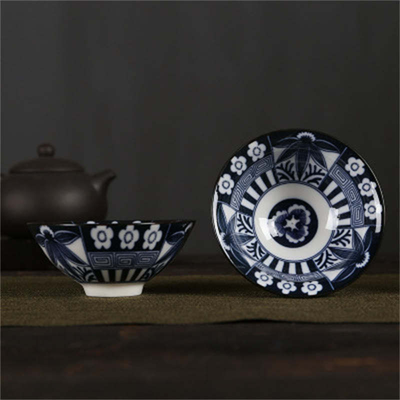 Flowers Fu Character Mountains Lotus Cherry Blossoms Ceramic Teacup Kung Fu Tea Cup