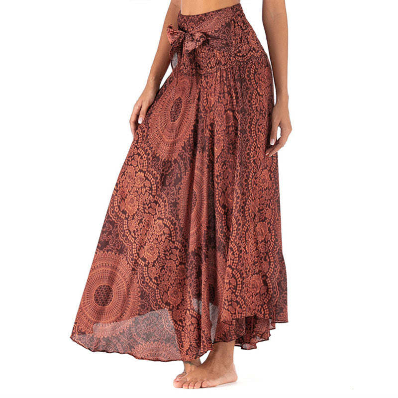Two Style Wear Boho Compass Rose Flower Skirt Dress