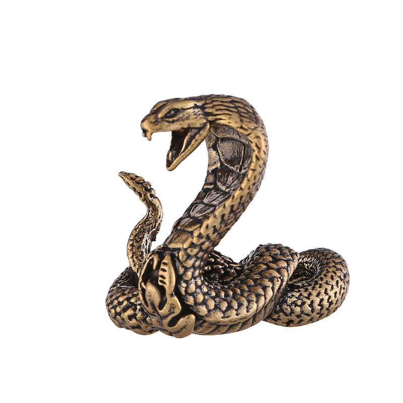 Mini Small Year of the Snake Cobra Brass Copper Home Decoration