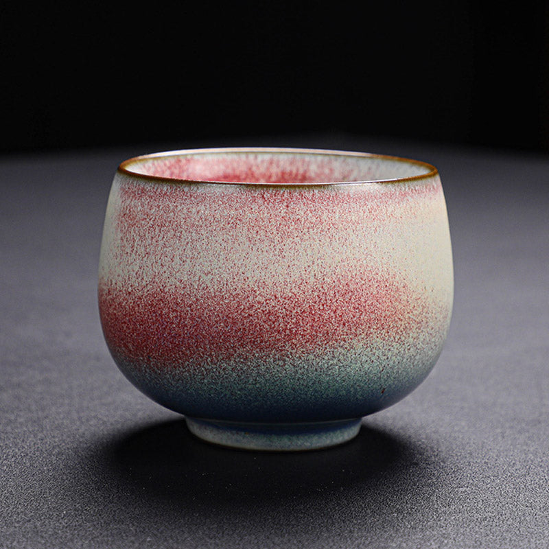 Retro Red Gradient Kiln Change Ceramic Teacup Kung Fu Tea Cup