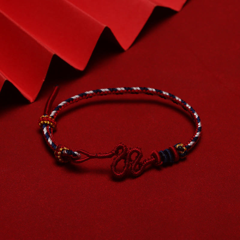 Red String Snake Knot Year Of The Snake Protection Braided Bracelet