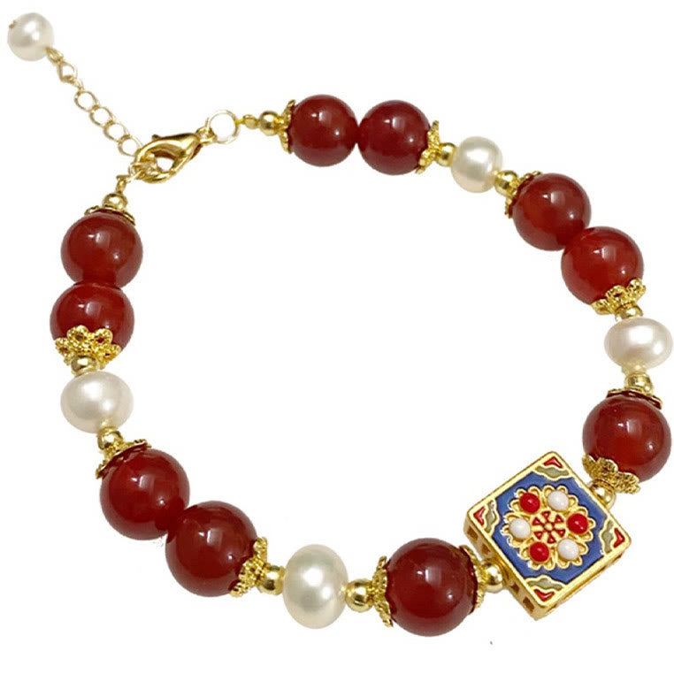 Red Agate Pearl Confidence Self-acceptance Bracelet