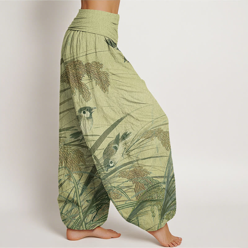 Casual Sparrow Rice Ear Women's Elastic Waist Harem Pants