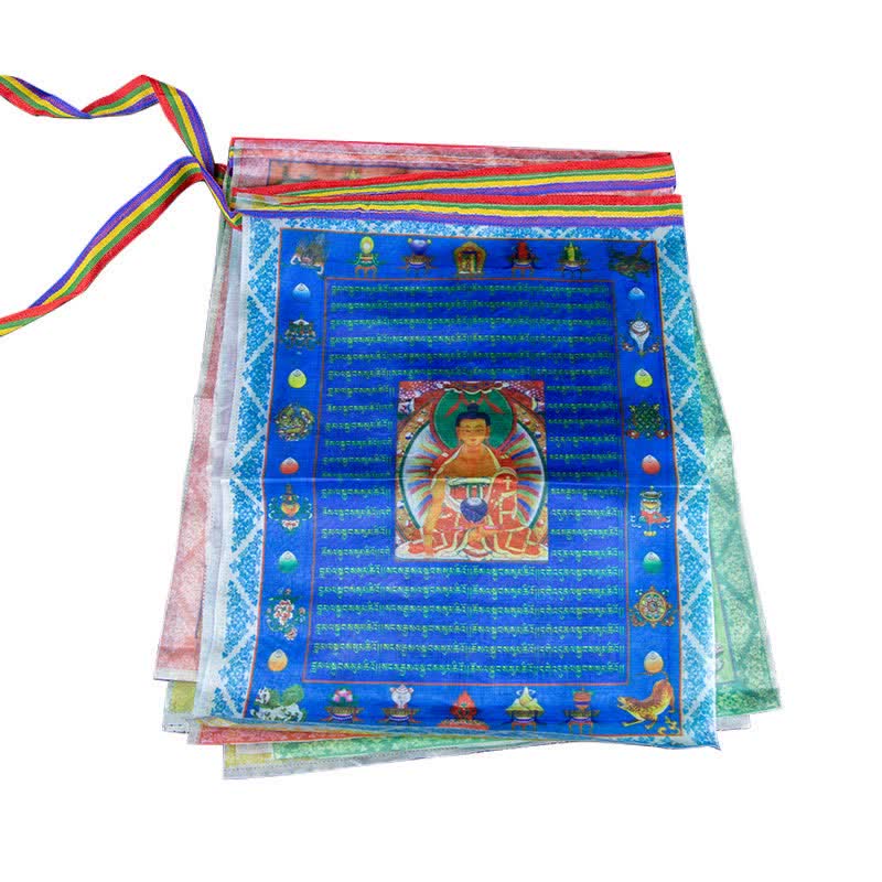 Tibetan 5 Colors Windhorse mystic zen Tara Scriptures Healing Auspicious Outdoor Prayer Flag