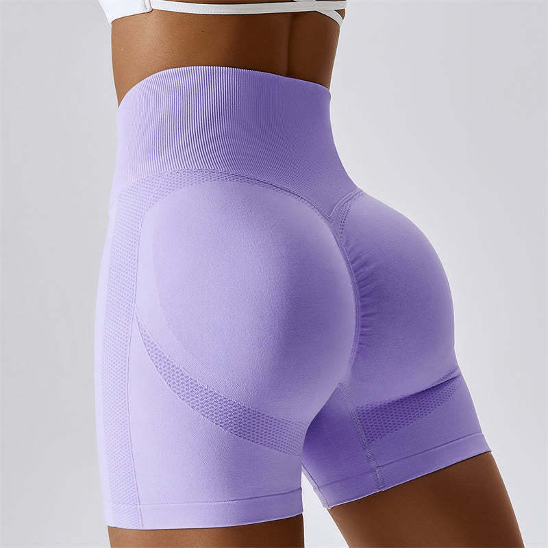 Women Seamless Sports Fitness High Waist Yoga Workout Shorts
