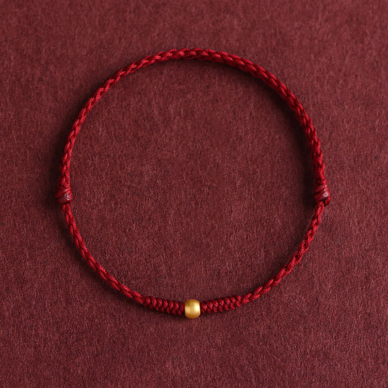 999 Gold One Mini Bead Design Handmade Strength?Braided Rope Bracelet Anklet