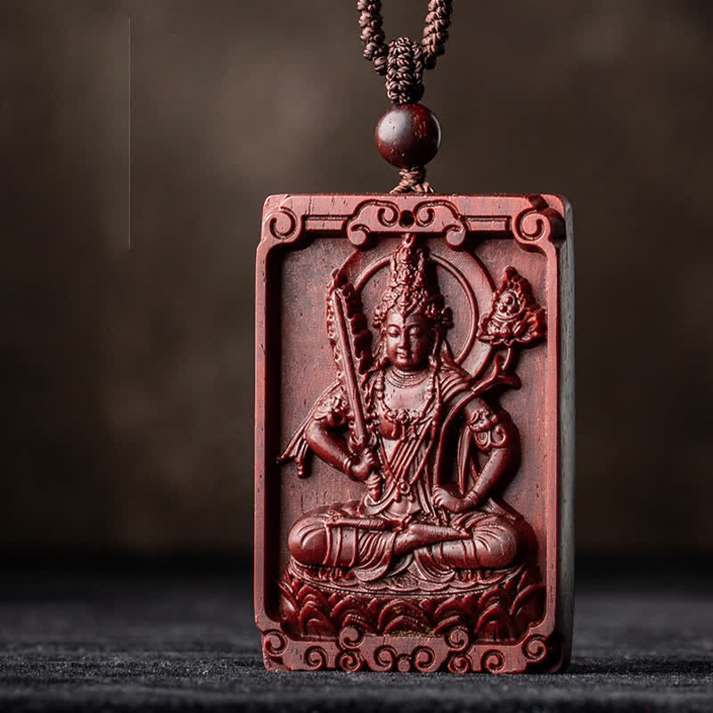 Chinese Zodiac Natal mystic zen Small Leaf Red Sandalwood Protection Necklace Pendant