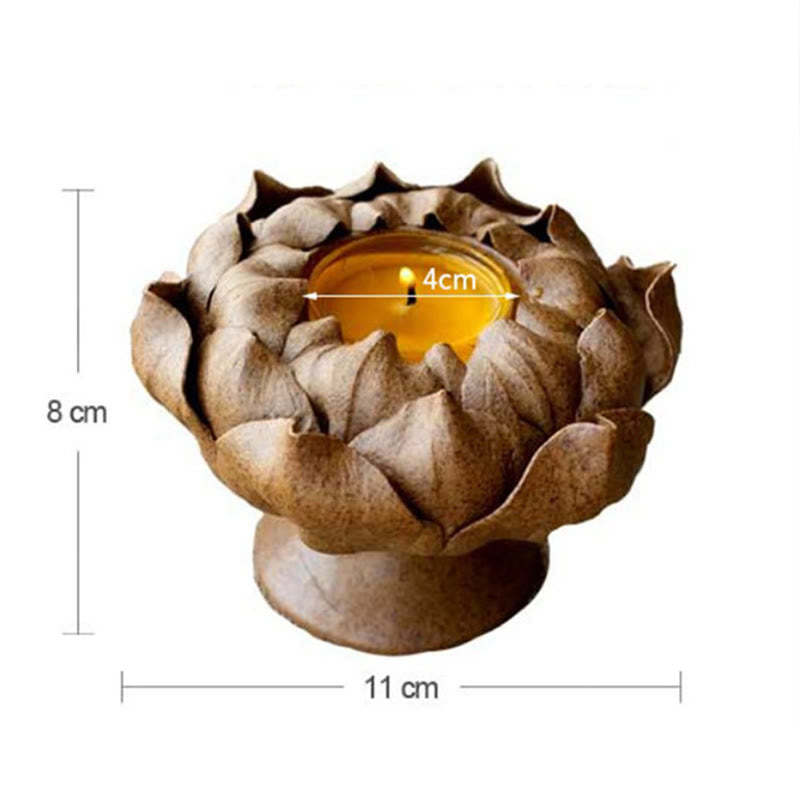 Lotus Flower Ceramic Candle Holder Incense Burner Home Offering Decoration