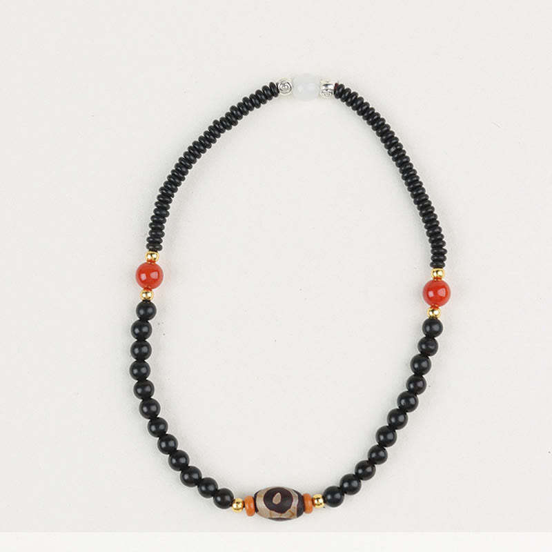 Ebony Sandalwood Green Sandalwood Dzi Bead Balance Calm Double Wrap Bracelet