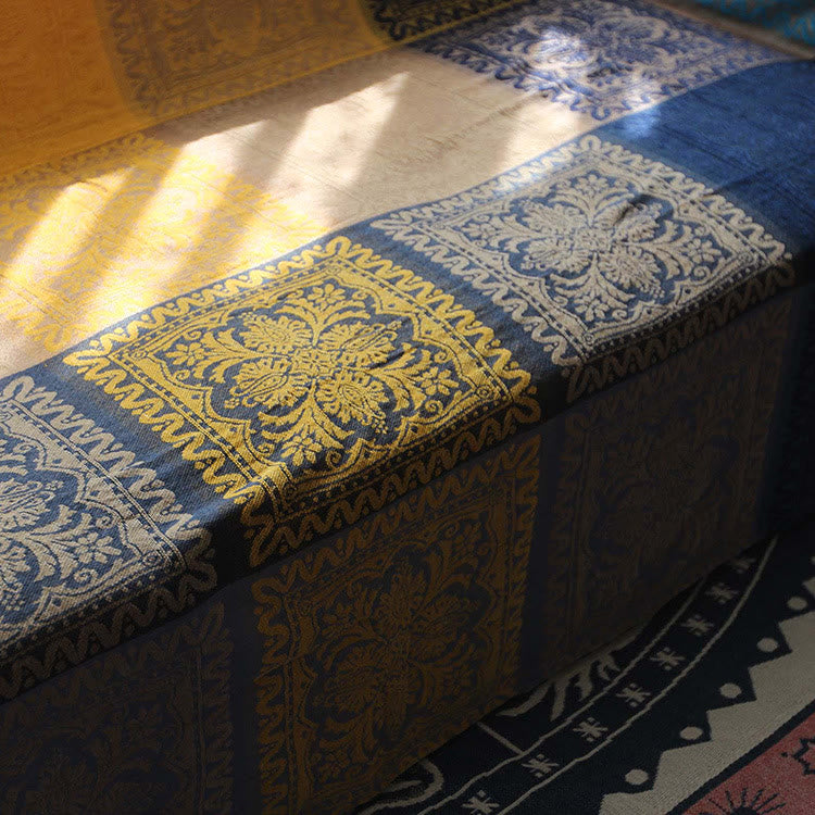 Tibetan Colorful Flower Pattern Hand-Dyed Cozy Blanket