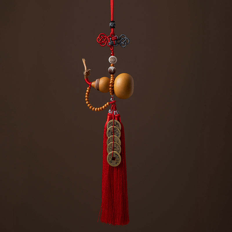 Feng Shui Coins Gourd Chinese Knot Lucky Coins Five Emperor Money Wealth Tassels Decoration