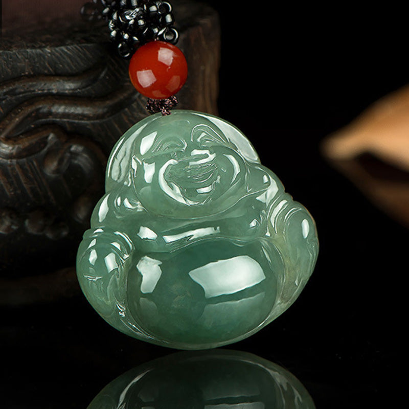 Laughing mystic zen Jade Abundance String Necklace Pendant