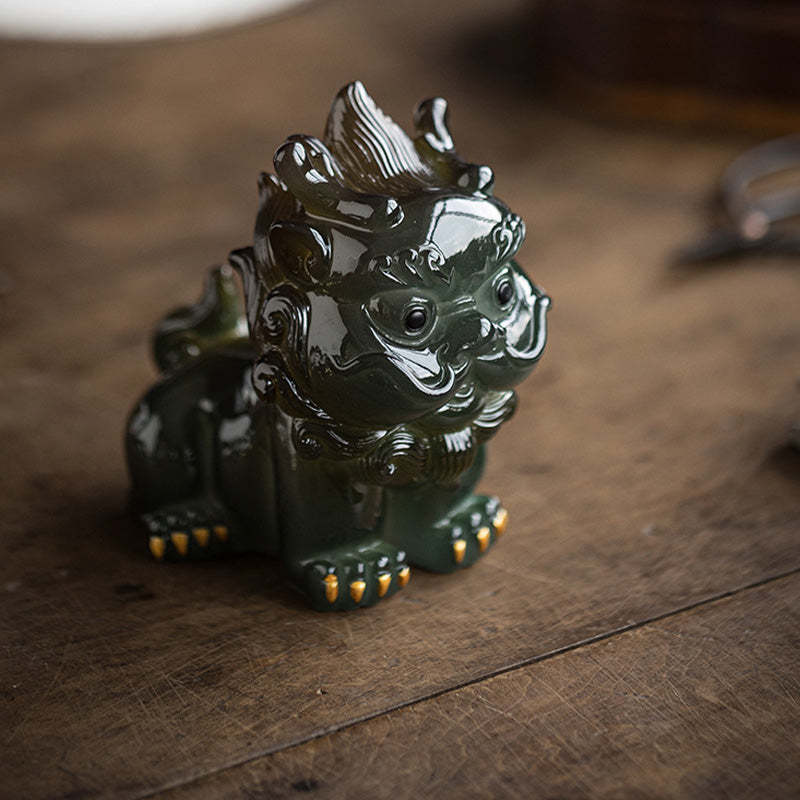 Color Changing Small PiXiu Resin Tea Pet Wealth Home Figurine Decoration