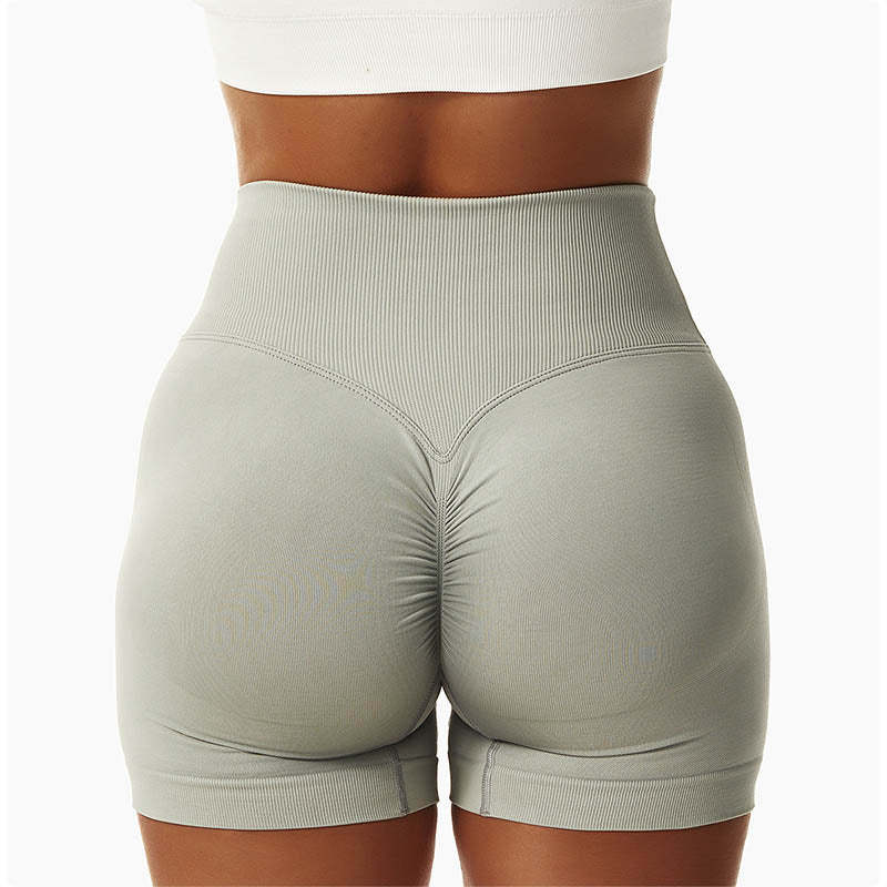 Women Seamless High Elasticity Sports Fitness High Waist Yoga Workout Shorts