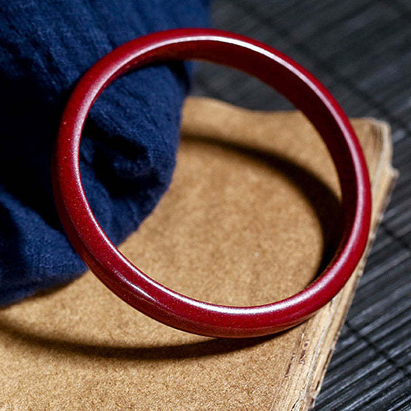 Cinnabar Heart Sutra Engraving Blessing Bangle Bracelet