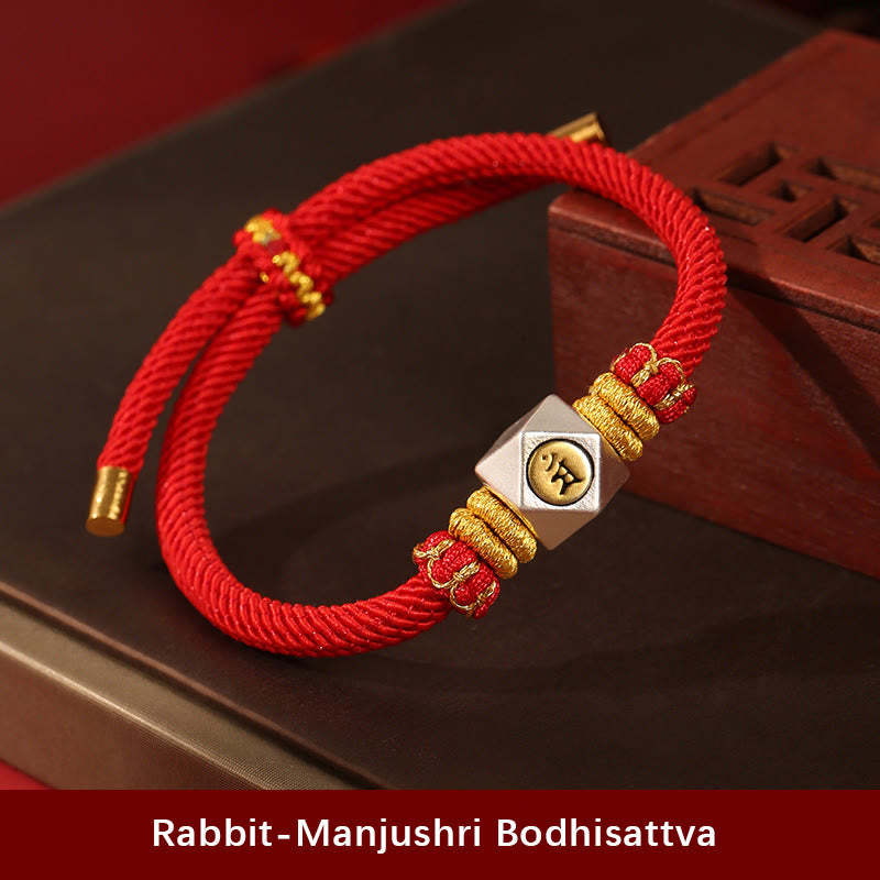 999 Sterling Silver Chinese Zodiac Natal mystic zen Red Rope Luck Strength Handcrafted Kids Bracelet