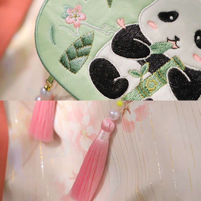 Embroidery Lucky Panda Cat Shiba Inu Deer Rabbit Fox Flower Cute Animal Hanfu Bag Crossbody Bag Shoulder Bag