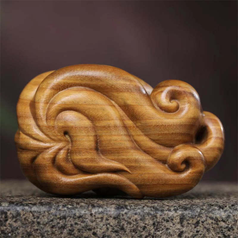 Mini Nine-Tailed Fox Green Sandalwood Peace Decoration Car Hanging Decoration
