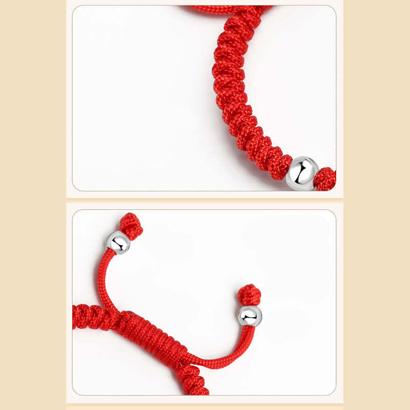 925 Sterling Silver King Kong Knot Multicolored Red String Strength Handmade Braided Kids Child Bracelet