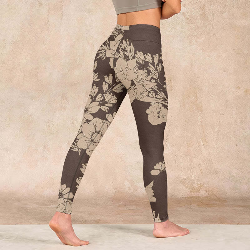 Flowers Blossom Print Sports Fitness Leggings Women's Yoga Pants