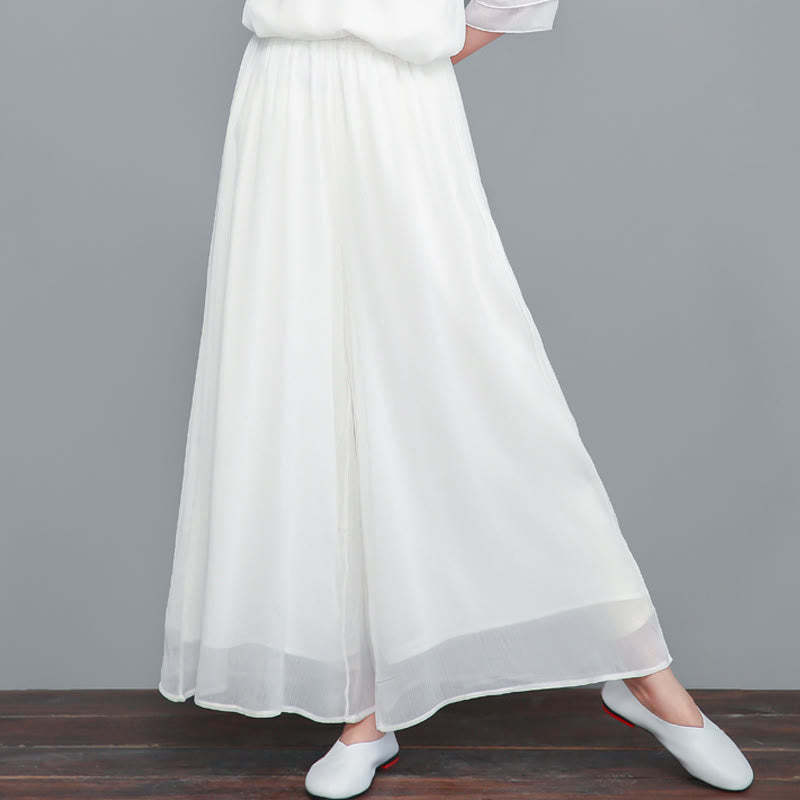 Simple Pattern Midi Dress Wide Leg Pants Meditation Spiritual Zen Practice Yoga Dance Clothing