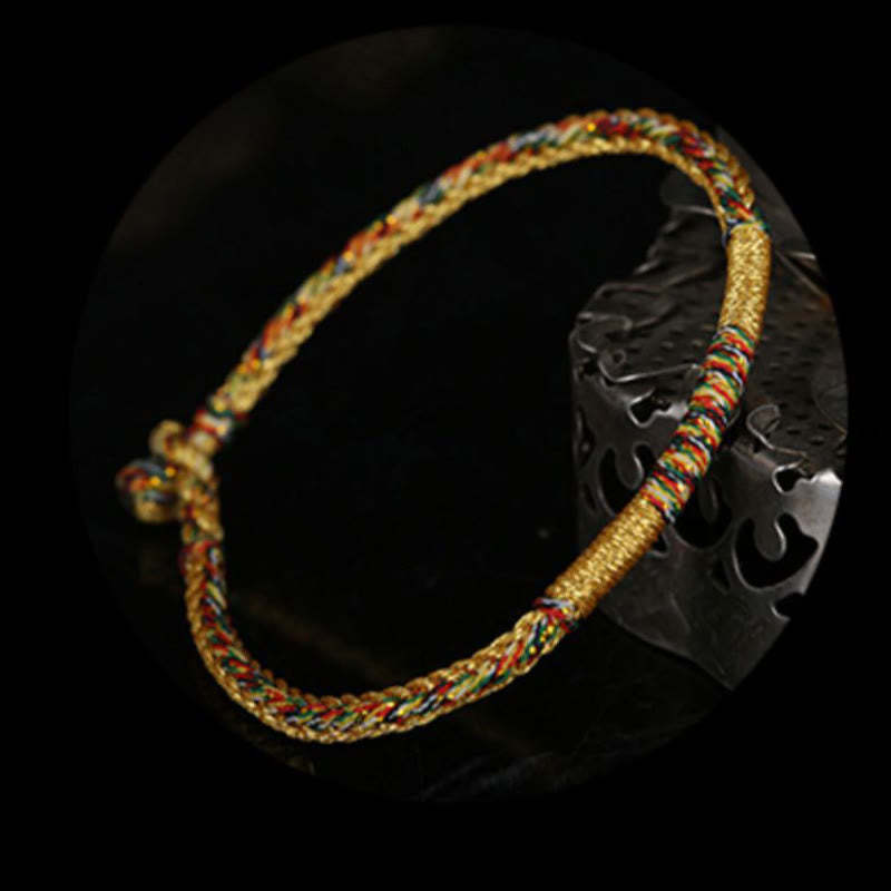Handmade Gold Multicolored Rope Protection Braided Bracelet Anklet