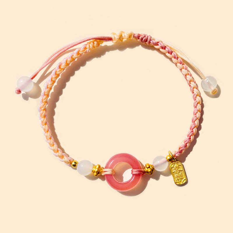 Peace And Joy Agate Peace Buckle Auspicious Handmade Braided Bracelet