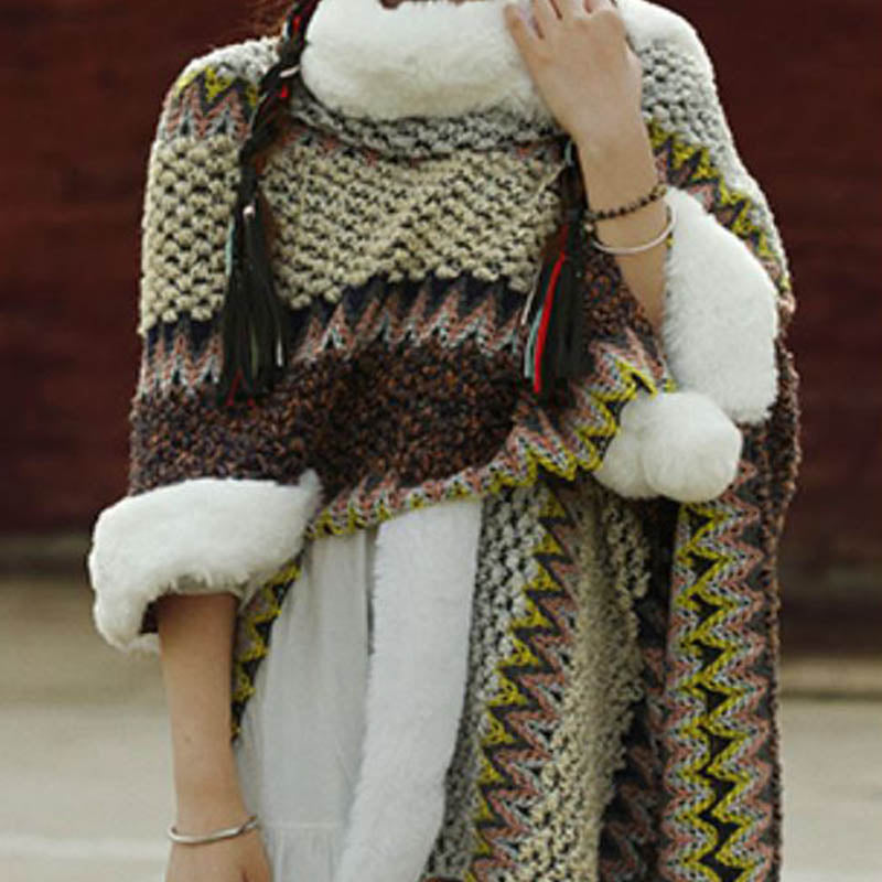 Tibetan Multicolored Striped Shawl Winter Cozy Travel Scarf Wrap