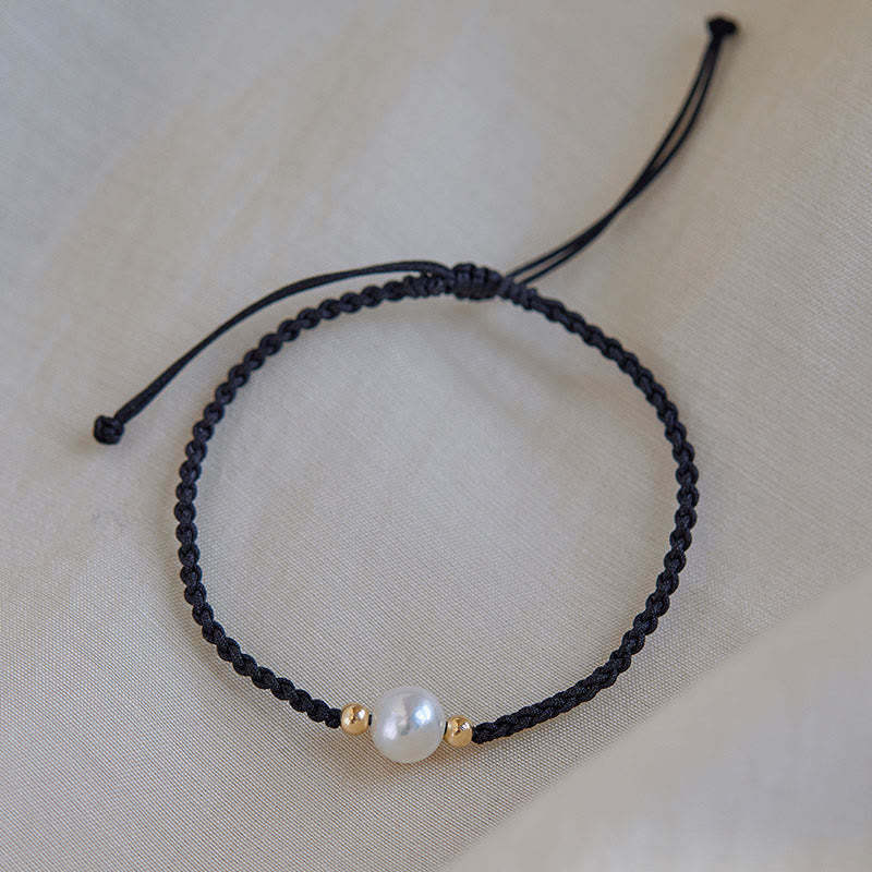 Natural Pearl Bead Luck Braid String Bracelet