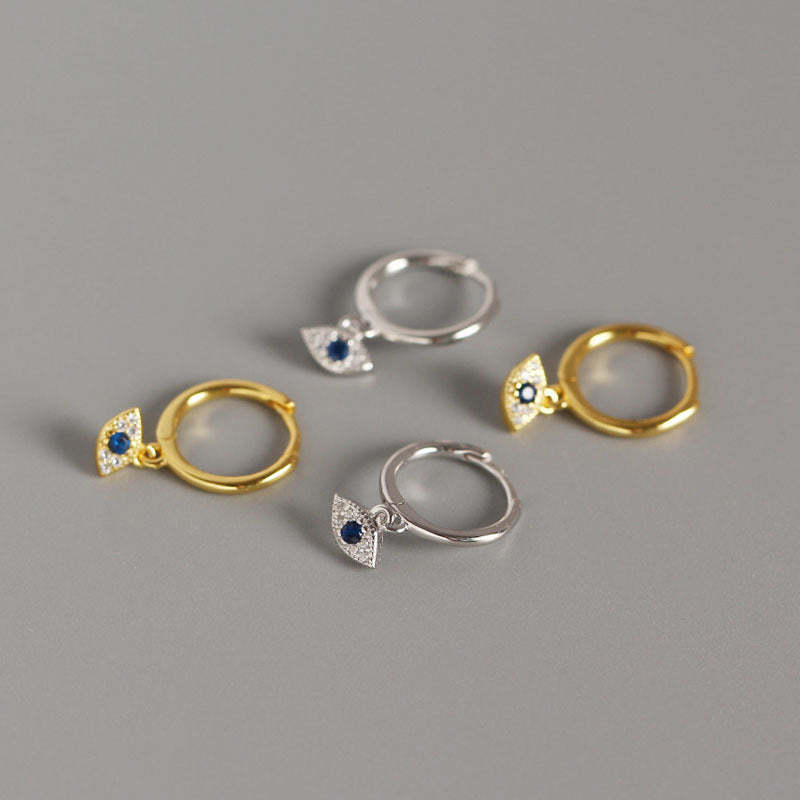 925 Sterling Silver Evil Eye Blessing Protection Stud Earrings