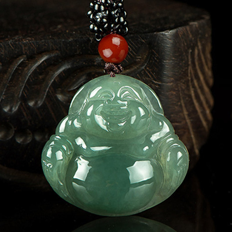Laughing mystic zen Jade Abundance String Necklace Pendant