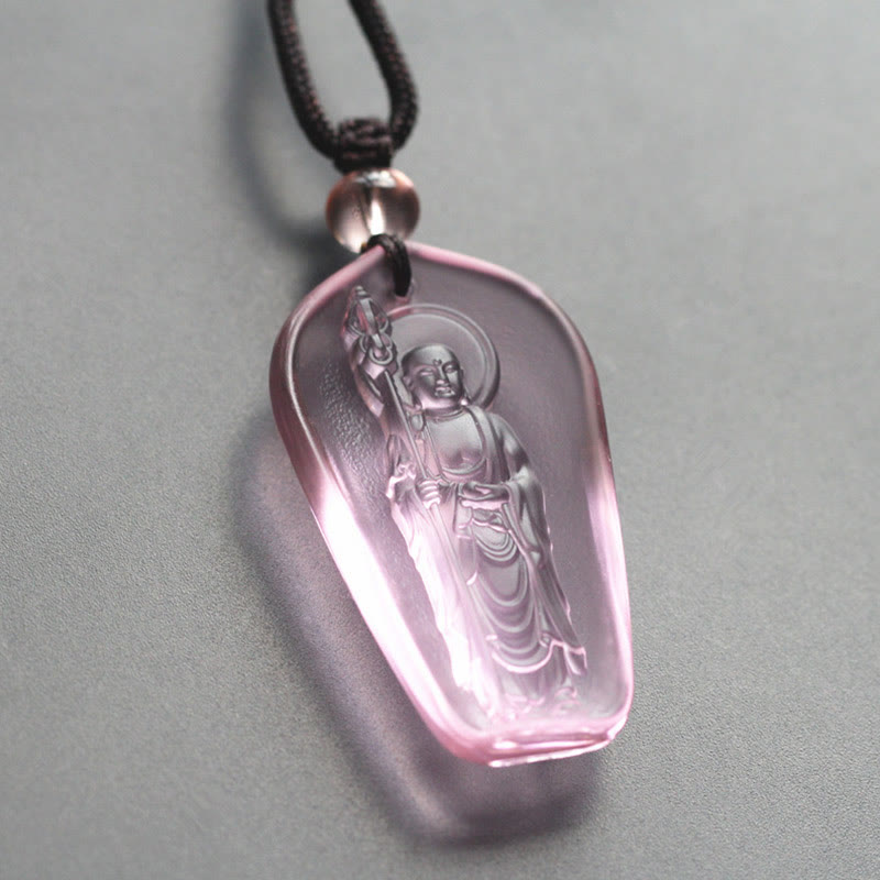 Ksitigarbha mystic zen Liuli Crystal Serenity Amulet Necklace Pendant