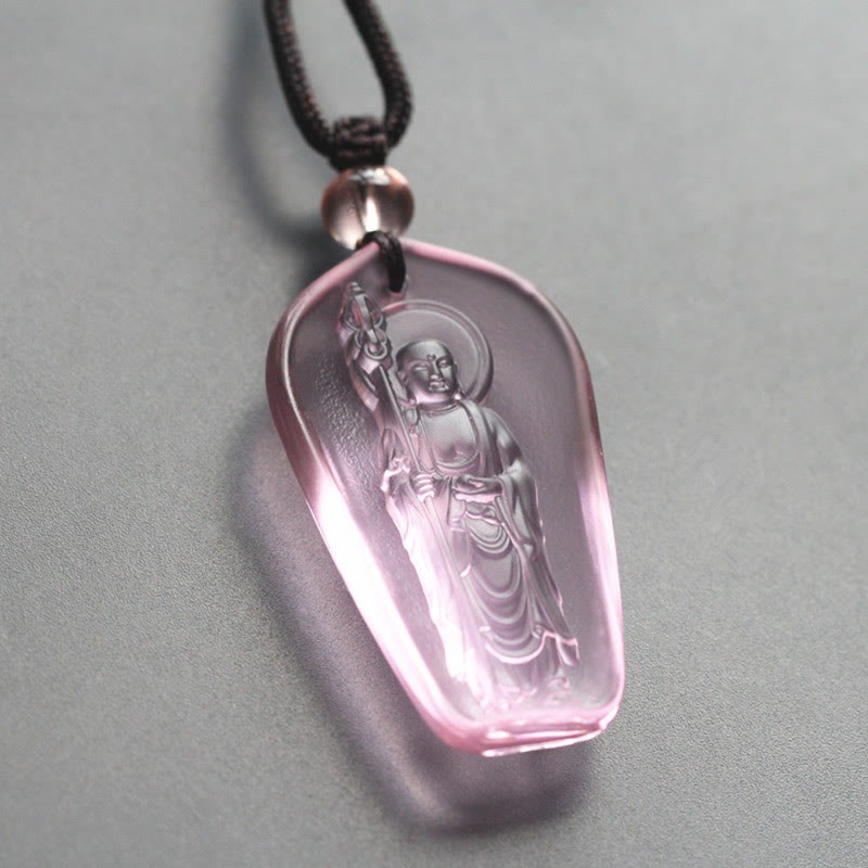Ksitigarbha mystic zen Liuli Crystal Serenity Amulet Necklace Pendant