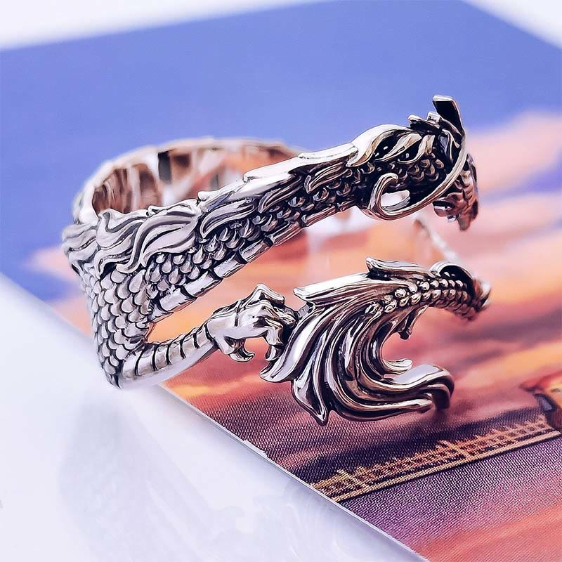 Vintage Dragon Pattern Protection Ring